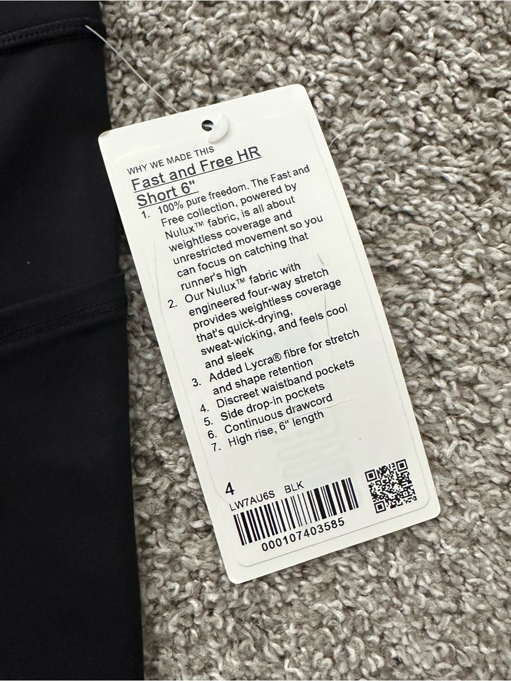 lululemon fast and free HR shorts 6” - black - Picture 3 of 4